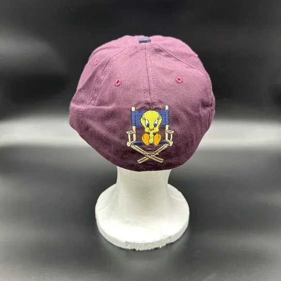 Vintage Baseball Cap 1991 Tweety Embroidered Hat Purple Navy Warner Bros USA - Picture 4 of 10